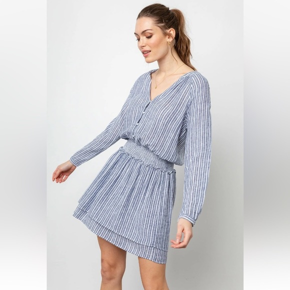 Rails Jasmine Stripe White Blue Smock Waist size XS - Picture 11 of 15